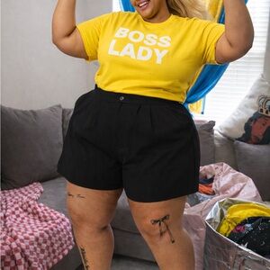 torrid Black High-Waist Pleated Shorts